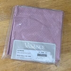 Vtg Sears Rochester Valance English Rose Pink Swiss Dot‎ 56x16 Cottagecore NIP